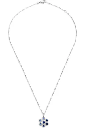 Leo Pizzo 18kt white gold Augusta sapphire and diamond necklace