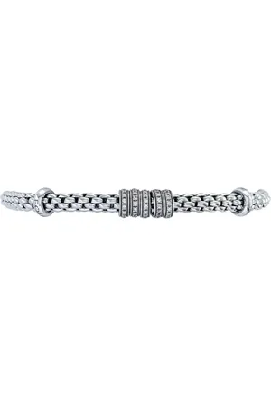 FOPE 18kt white gold Flexible pavé set diamond bracelet