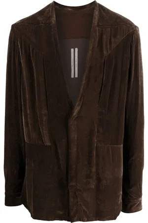 Rick Owens Plunge V-neck velvet shirt