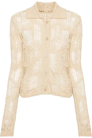 SYSTEM Distressed open-knit cardigan
