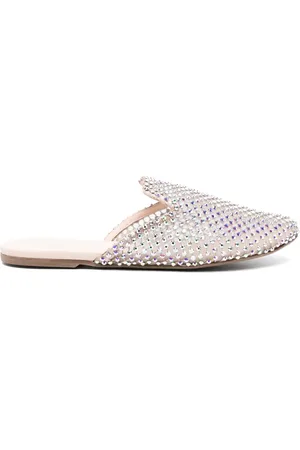 LE SILLA Crystal-embellished flat mules