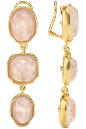 Goossens Cabochons clip-on drop earrings