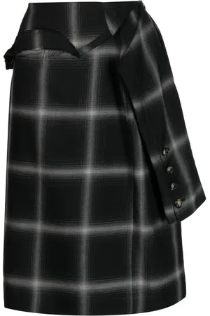 Marina Yee Birkin plaid-check wool skirt