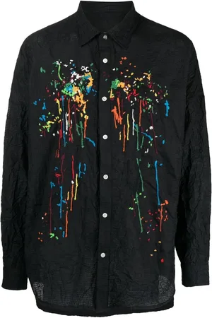 MOSTLY HEARD RARELY SEEN Crinkle paint-embroidered shirt