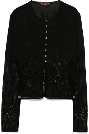 John Galliano 1990s lamé open-knit cardigan