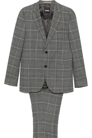 HUGO BOSS Checked stretch-wool suit