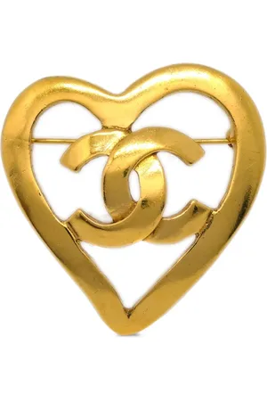 CHANEL 1995 CC heart brooch