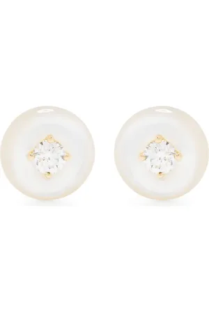 Fernando Jorge 18kt yellow large Orbit diamond and tagua earrings