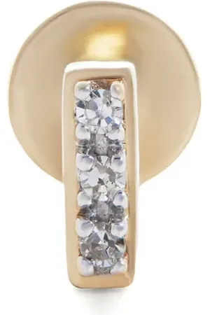 Monica Vinader 14kt yellow Linear Bar diamond single earring
