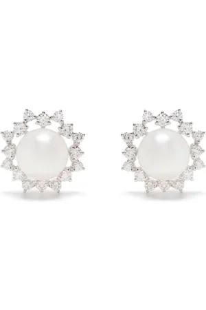 Tasaki 18kt white gold Akoya diamond earrings