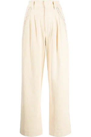 Mii Hand-embroidered cotton-corduroy trousers
