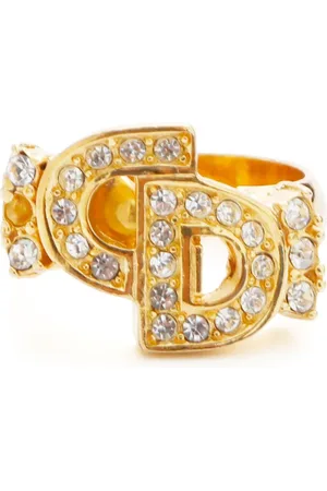 Dior CD rhinestone-embellished ring