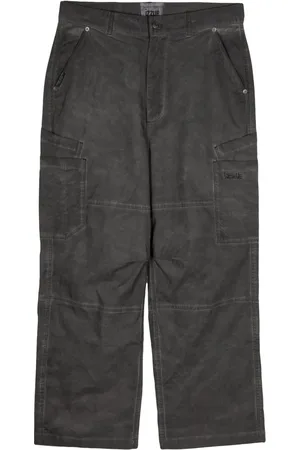Izzue Faded-effect straight-leg cargo trousers