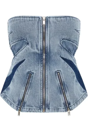 DION LEE Darted denim corset
