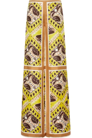 VALENTINO GARAVANI Paisley-print logo branded silk trousers