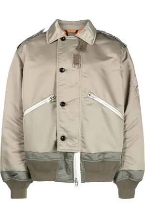 SACAI Off-centre button-fastening bomber jacket