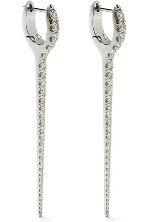 Melissa Kaye 18kt white gold large Lola Needle diamond earrings