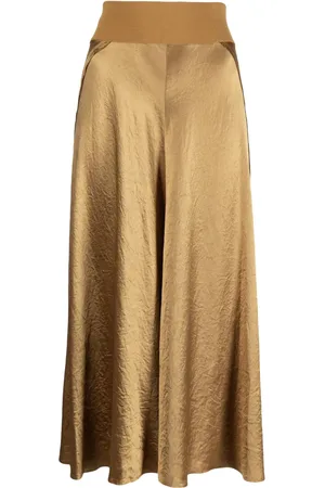 Vince Pleated ribbed-trim skirt