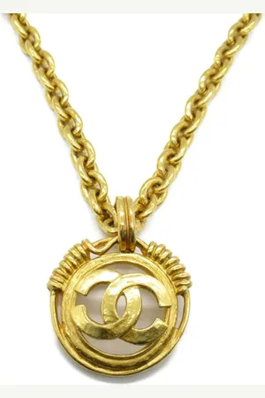 CHANEL 1986-1988 CC logo pendant necklace