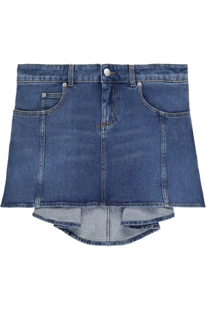 Alexander McQueen High-low denim mini skirt