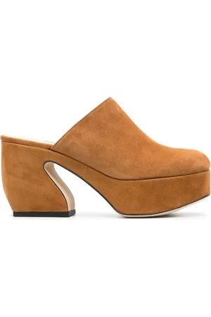 Sergio Rossi Heeled leather suede mules