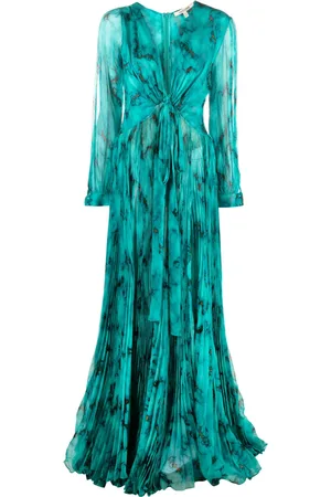 Roberto Cavalli V-neck silk long dress