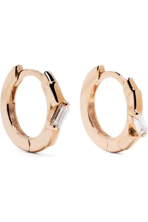 Suzanne Kalan 18kt rose gold diamond hoop earrings