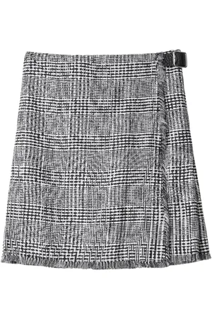 Burberry Plaid-check fringed miniskirt