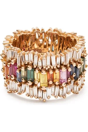 Suzanne Kalan 18kt rose gold sapphire and diamond band