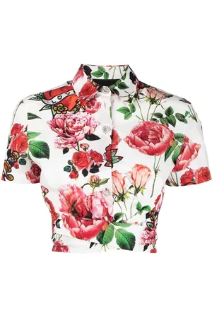 Philipp Plein Tie detail cropped shirt