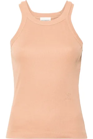 Closed Logo-embroidered ribbed tank top