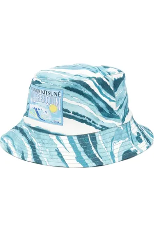 Maison Kitsuné Abstract-pattern cotton bucket hat