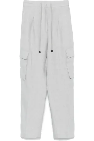 LE TRICOT PERUGIA Linen cargo trousers