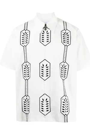 Ports V Geometric-print cotton shirt