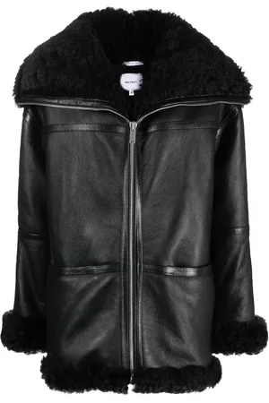 Halfboy Panelled zip-up leather jacket