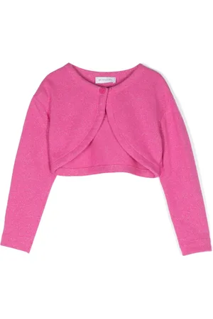 MONNALISA Intarsia-knit cropped cardigan