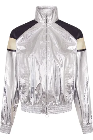 Paco rabanne Metallic-finish stand-up collar jacket