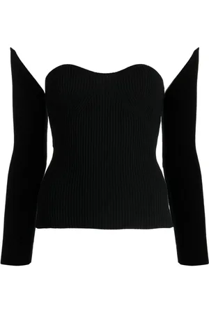 Rokh Detachable-sleeve ribbed-knit top