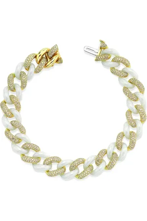 Shay 18K yellow essential link diamonds bracelet