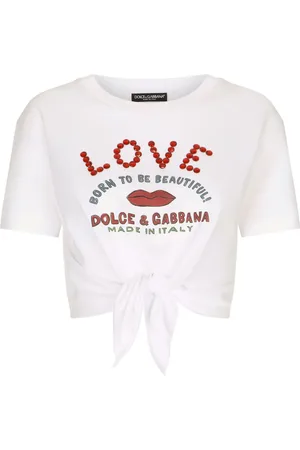 Dolce & Gabbana Logo-print waist-tie T-shirt