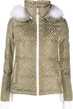 YVES SALOMON Shearling-trim flocked canvas jacket