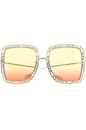 Gucci Chain-detail square-frame sunglasses