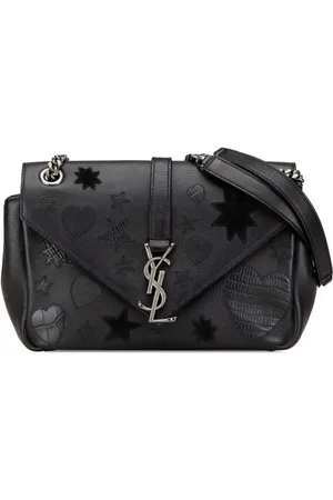 Saint Laurent 2010-2024 Medium Monogram Heart Patchwork Chain Wallet crossbody bag
