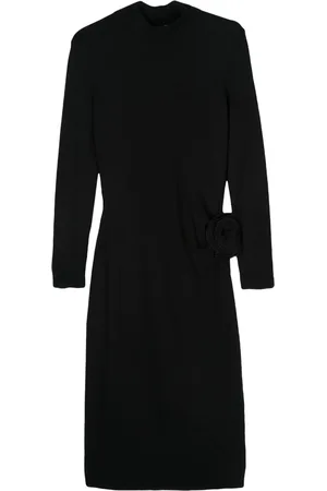 MAGDA BUTRYM Flower-appliqué knit dress