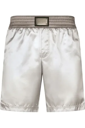 Dolce & Gabbana Logo-plaque satin swim shorts