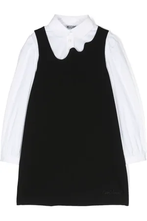 Moschino Embroidered-logo long-sleeve dress