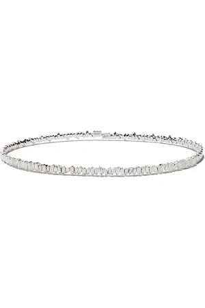 Suzanne Kalan 18kt white gold Fireworks Classic baguette diamond choker