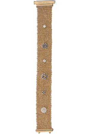 CAROLINA BUCCI 18kt yellow and white gold silk studded diamond woven XII bracelet