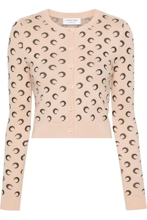 Marine Serre Crescent moon jacquard knitted cardigan