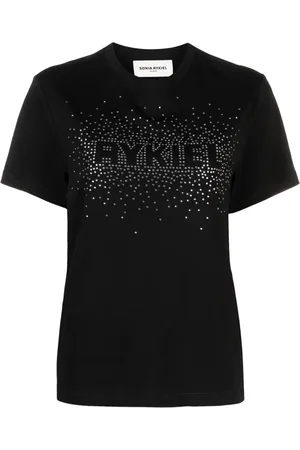 Sonia by Sonia Rykiel Beaded-logo cotton T-shirt